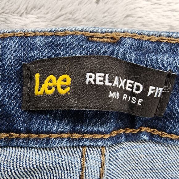 Lee Jeans Womens 6 Blue Relaxed Fit Mid Rise Crop Capri Straight Stretch Denim - Picture 4 of 11